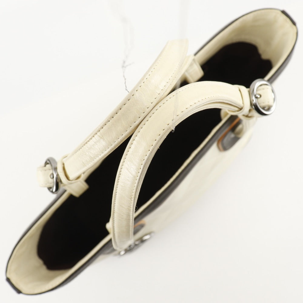 Chanel Tote Bag Calfskin Ivory Coco Charm Matrasse Women