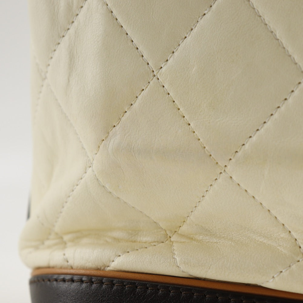 Chanel Tote Bag Calfskin Ivory Coco Charm Matrasse Women