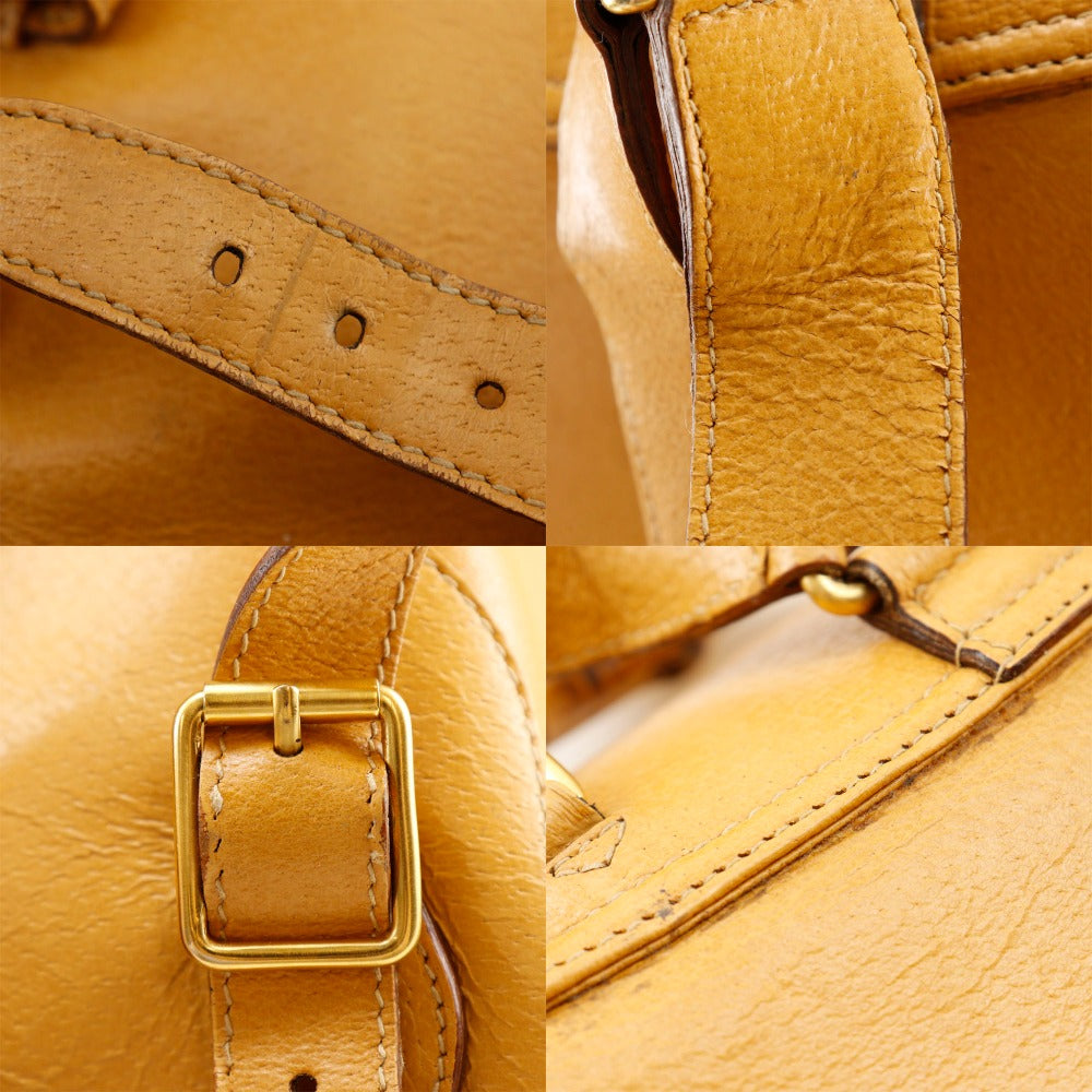 Gucci Backpack 003.2058.0016 Calfskin Yellow Bamboo Backpack Women
