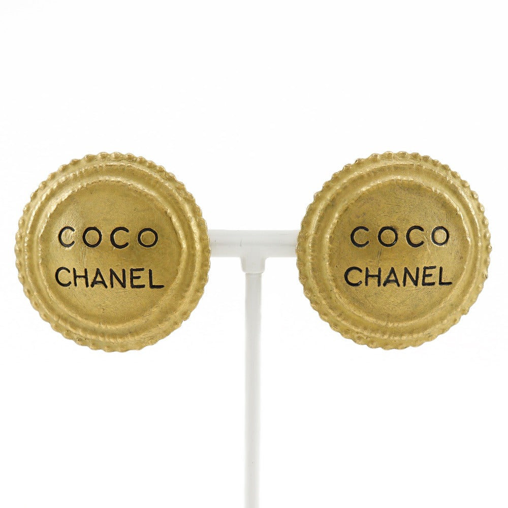 Chanel Earring Plated Gold Gold Vintage Coco Logo Women