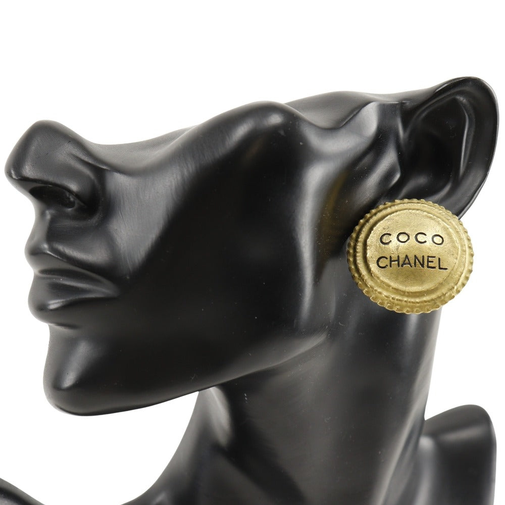 Chanel Earring Plated Gold Gold Vintage Coco Logo Women