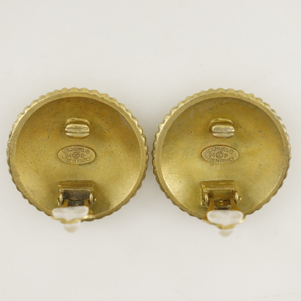 Chanel Earring Plated Gold Gold Vintage Coco Logo Women