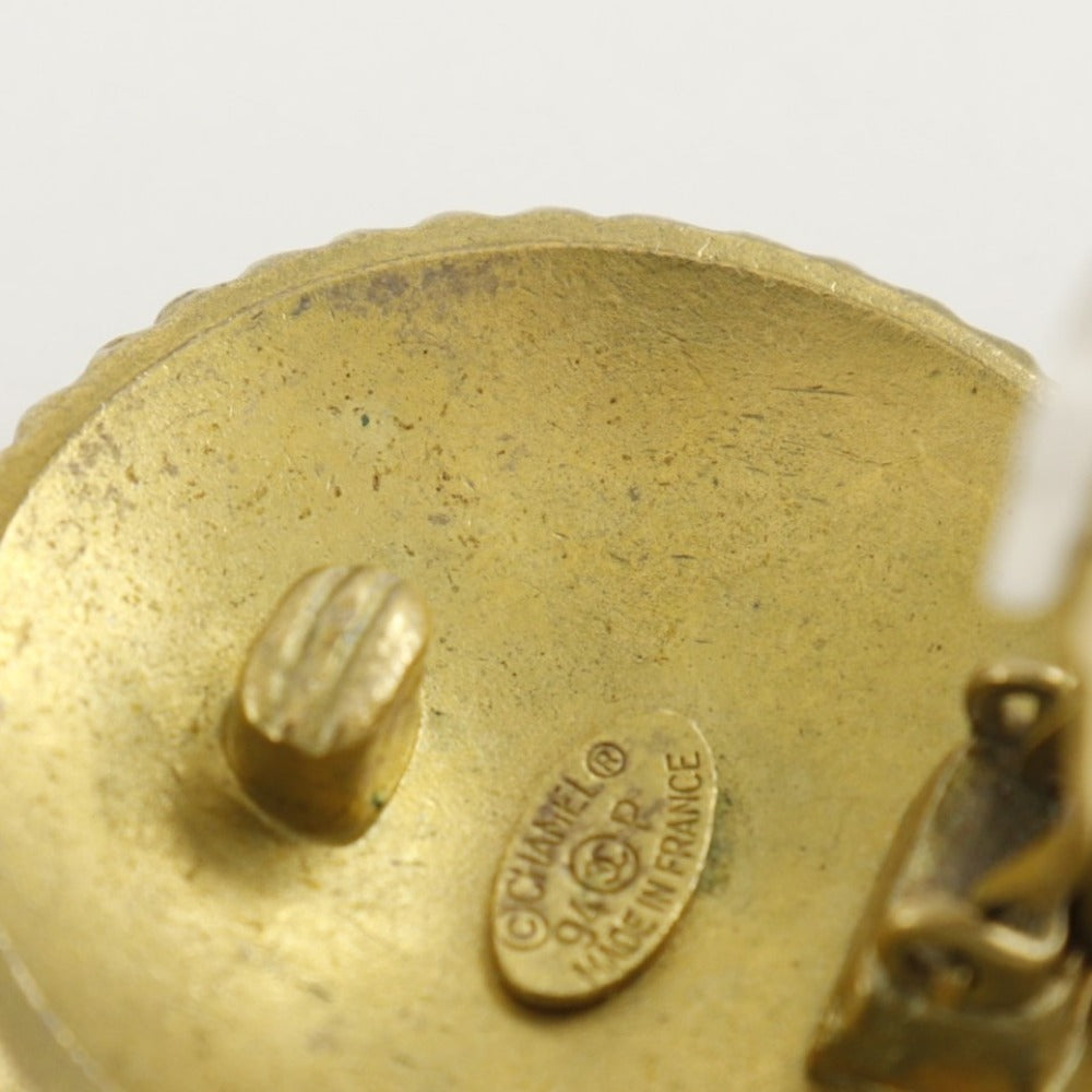 Chanel Earring Plated Gold Gold Vintage Coco Logo Women