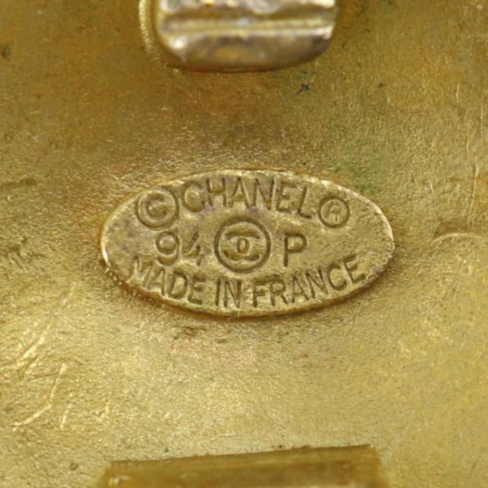 Chanel Earring Plated Gold Gold Vintage Coco Logo Women