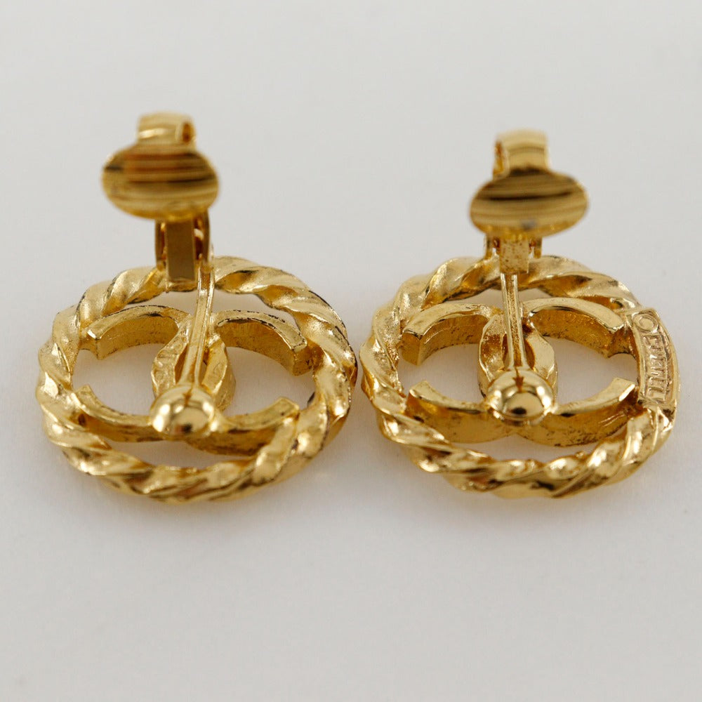 Chanel Earring Plated Gold Gold Vintage Coco Mark Women