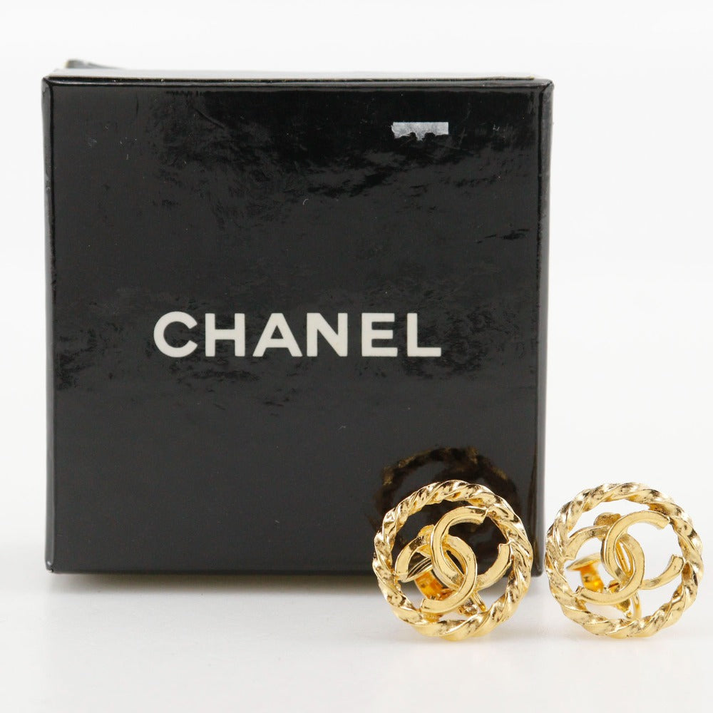 Chanel Earring Plated Gold Gold Vintage Coco Mark Women