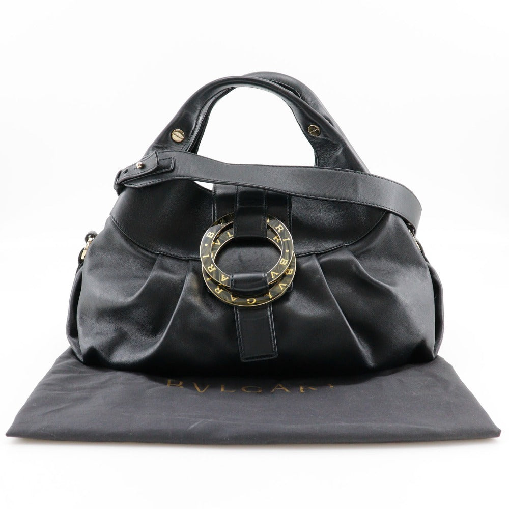 Bvlgari Handbag Leather Black 2Wayshoulder Chandra Women