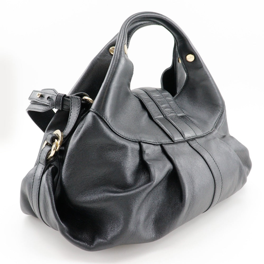 Bvlgari Handbag Leather Black 2Wayshoulder Chandra Women