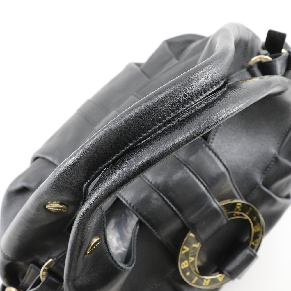 Bvlgari Handbag Leather Black 2Wayshoulder Chandra Women