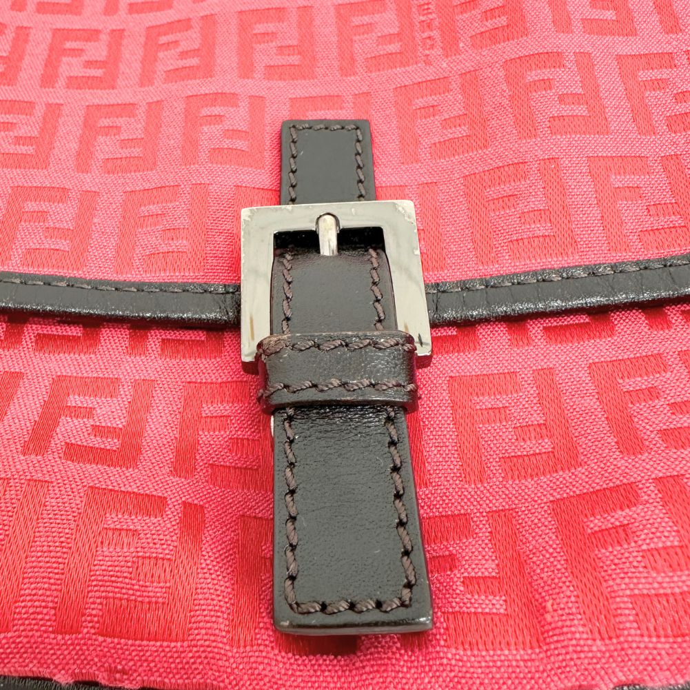 Fendi Shoulder Bag 8Bt052 Canvas, Leather Red Zucca Women