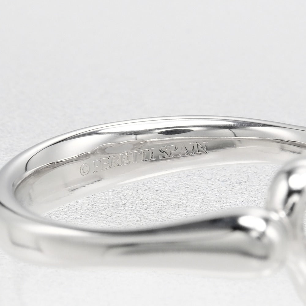 Tiffany&Co. Ring Pt950Platinum, 6P Diamond Silver Open Heart Women