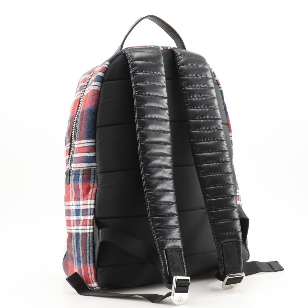Moncler Backpack Cotton, Wool, Nylon Red Check Pattern New George Zaino Backpack Women