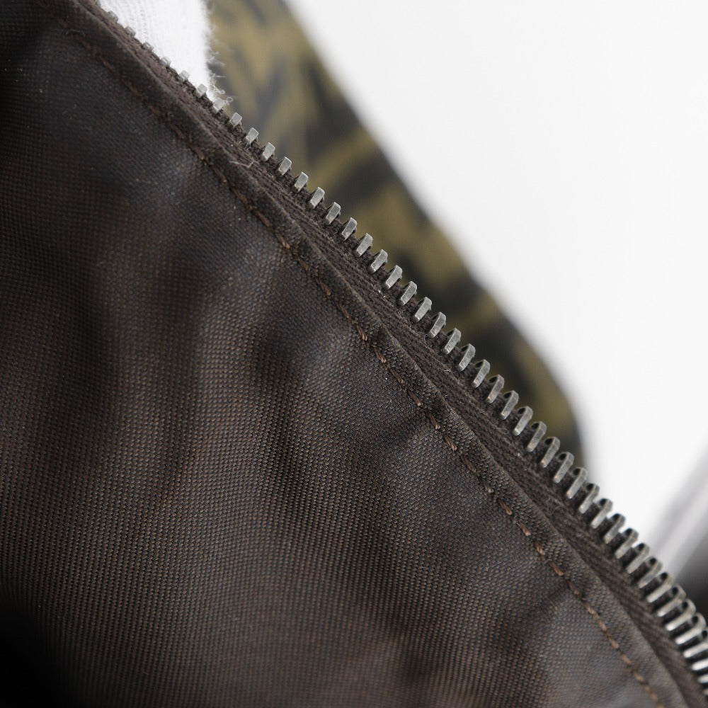 Fendi Shoulder Bag Nylon Canvas Brown One Belt Zucca Women