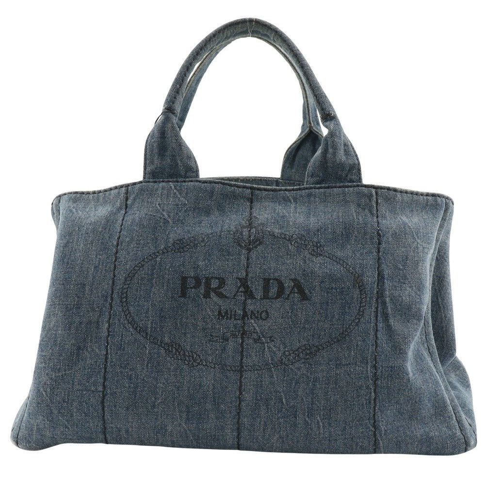 Prada Handbag B1872B Denim Blue Canapal Women