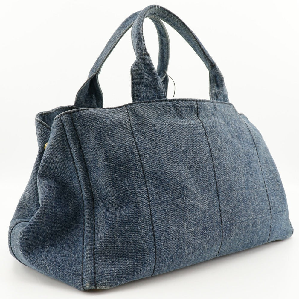 Prada Handbag B1872B Denim Blue Canapal Women