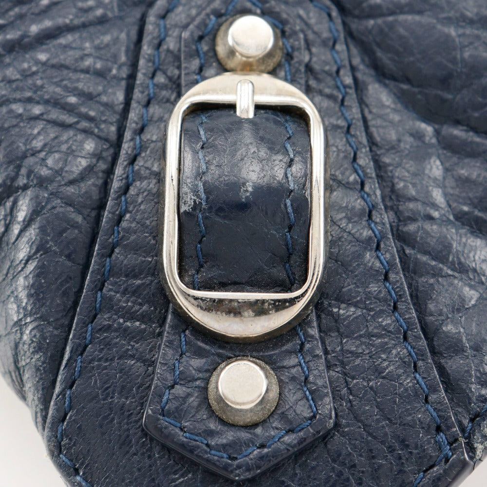 Balenciaga Clutch Bag 362967 Leather Navy Blue Unisex(Unisex)