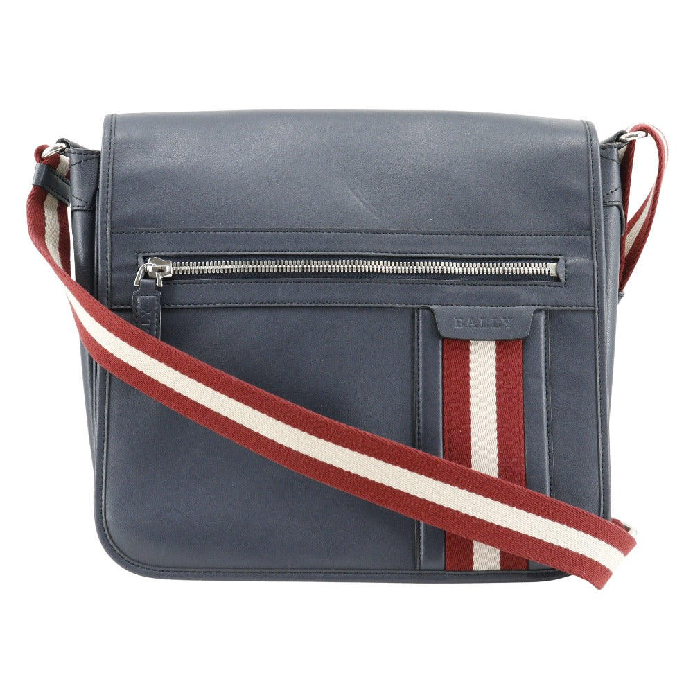 Bally Shoulder Bag Calfskin Navy Trainspotting Mens