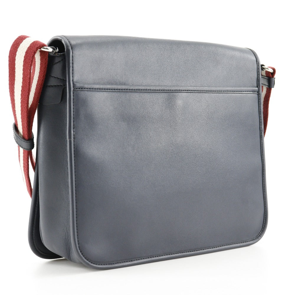 Bally Shoulder Bag Calfskin Navy Trainspotting Mens