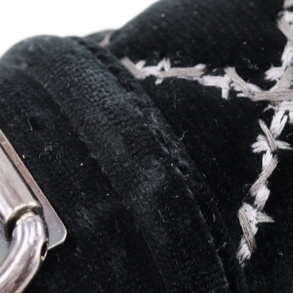Chanel Shoulder Bag Velour, Leather Black Matelasse Stitch Chainshoulder Boy Chanel 25 Women