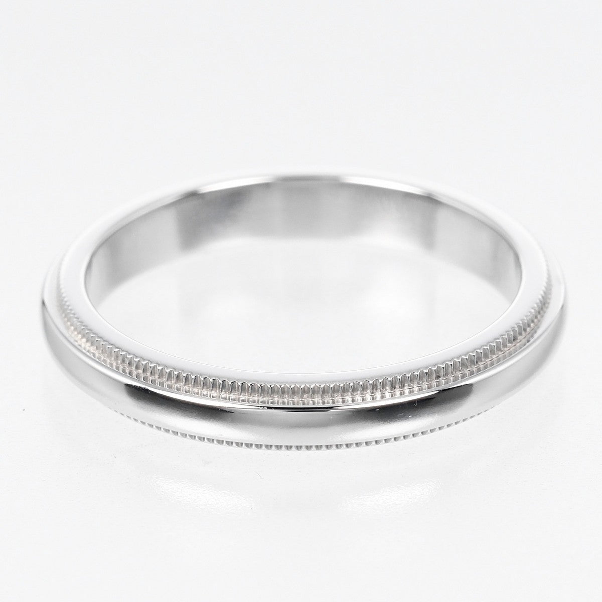 Tiffany&Co. Ring Pt950Platinum Silver 0.1" Model Gathered Milgrain Women