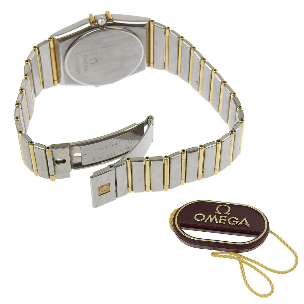 Omega Watches Quartz Stainless Steel Black Day Date Constellation Gold Dial Mens