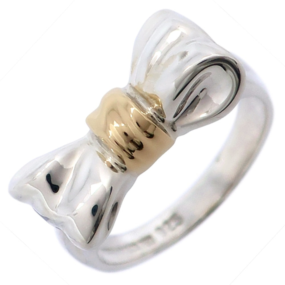 Tiffany&Co. Ring Silver925, K18 Yellow Gold Silver Ribbon Women
