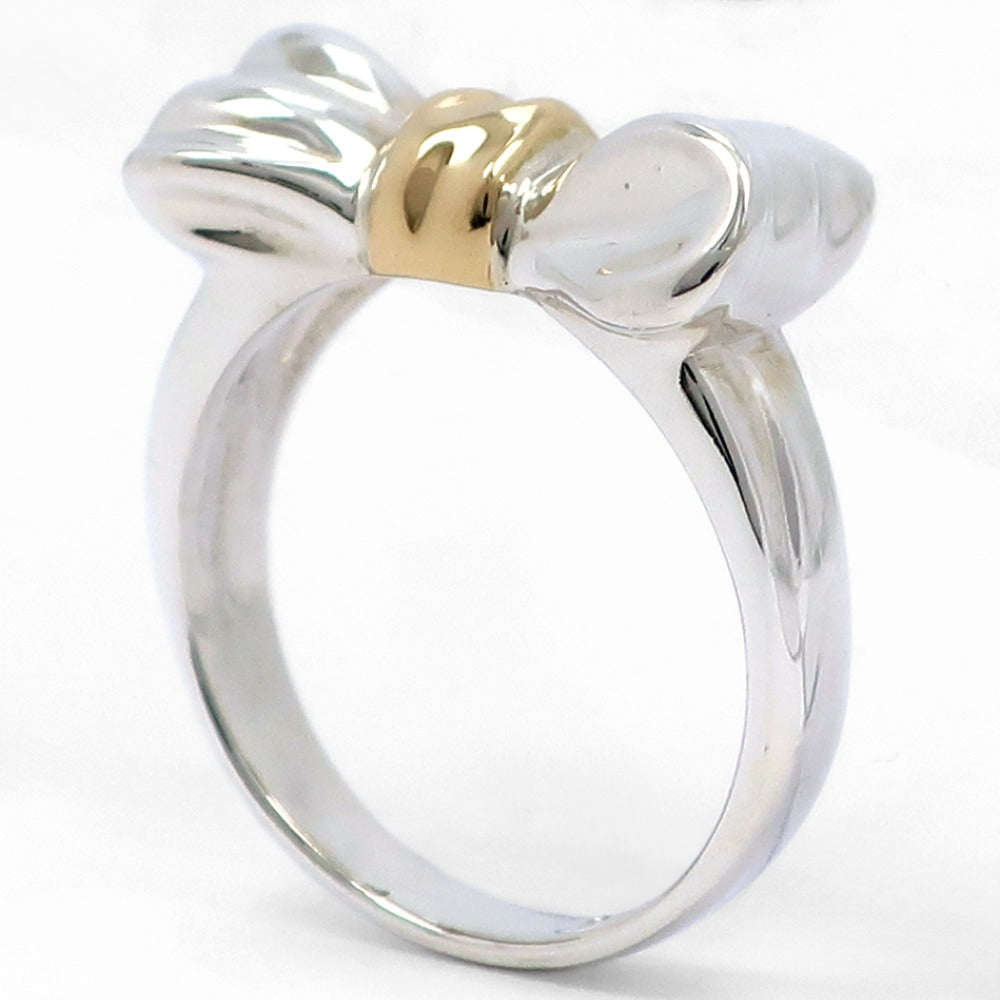 Tiffany&Co. Ring Silver925, K18 Yellow Gold Silver Ribbon Women