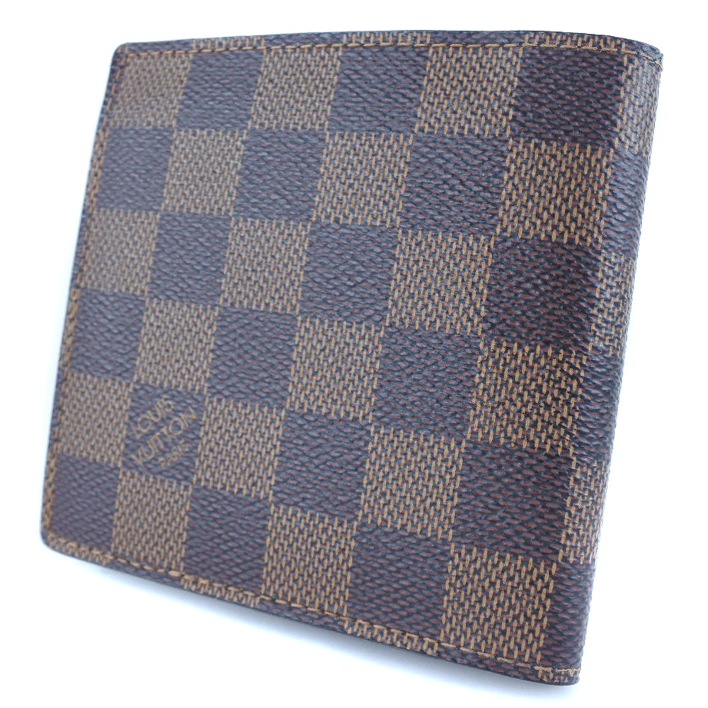 Louis Vuitton Bifold Wallet N61675 Damier Canvas Brown Portefeuille Marco Mens