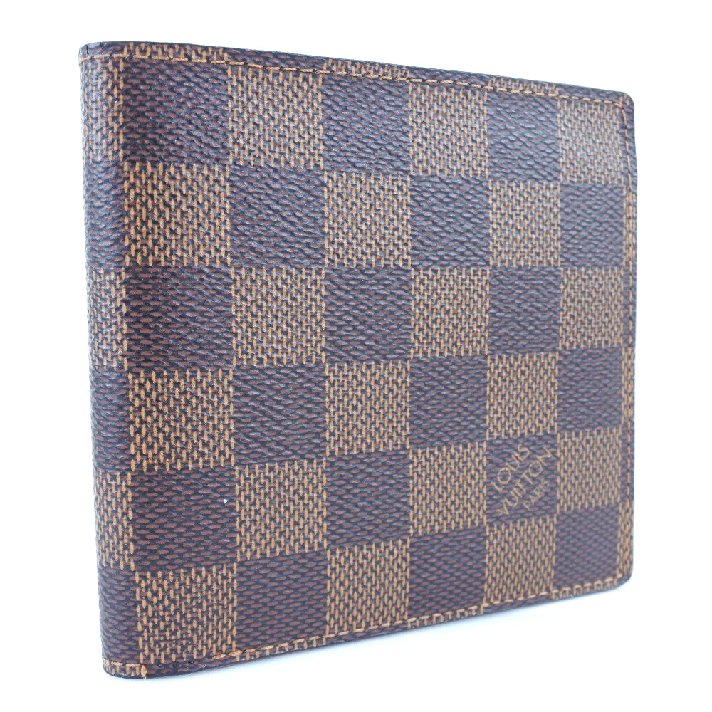 Louis Vuitton Bifold Wallet N61675 Damier Canvas Brown Portefeuille Marco Mens