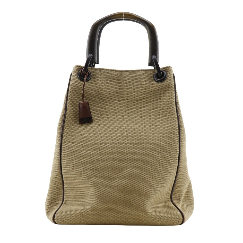 Gucci Handbag 106493 Canvas Beige Wood Handle Women
