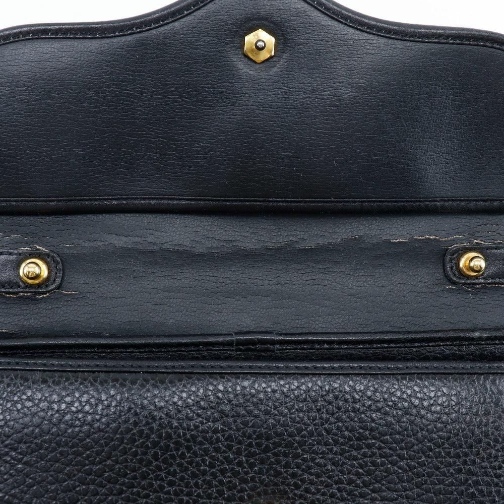 Christian Dior Handbag Calfskin Black One Handle Vintage Cd Logo Women