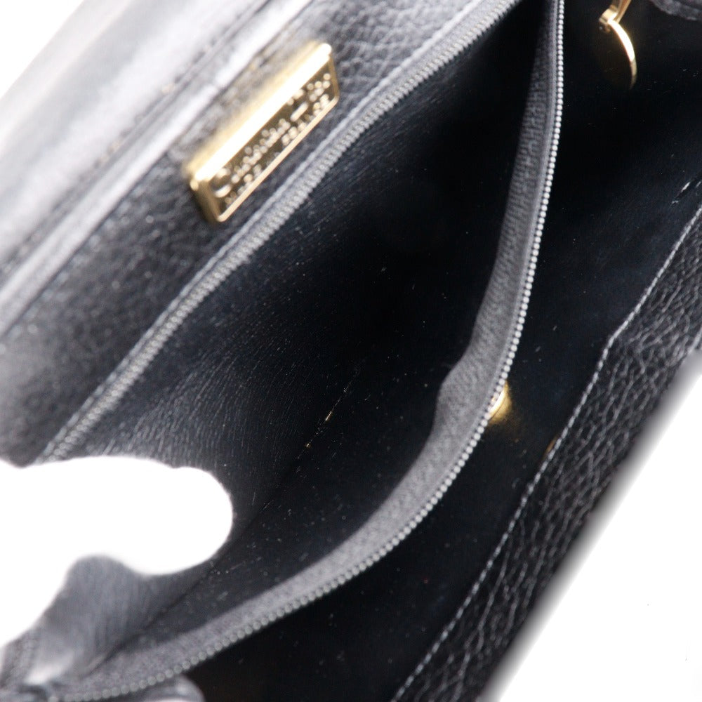 Christian Dior Handbag Calfskin Black One Handle Vintage Cd Logo Women