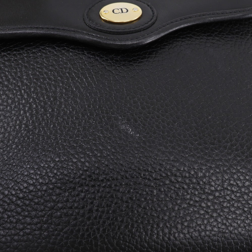 Christian Dior Handbag Calfskin Black One Handle Vintage Cd Logo Women