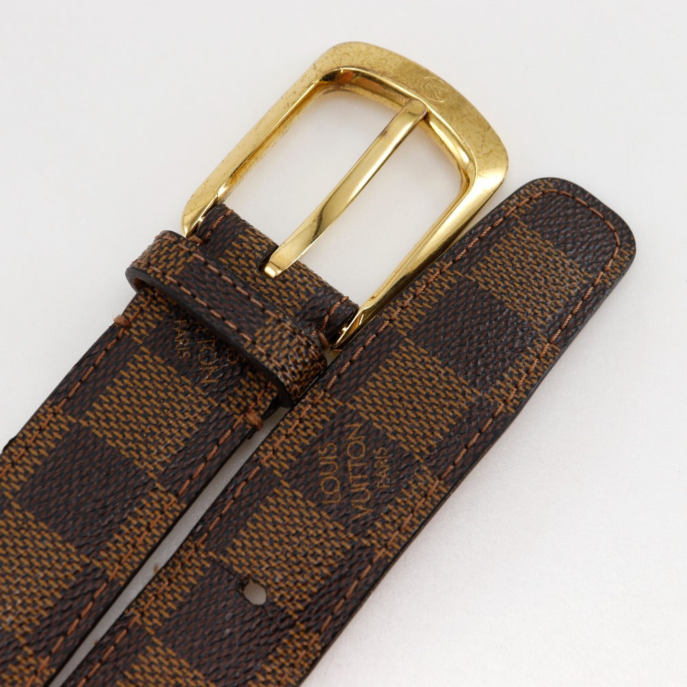 Louis Vuitton Belt M6995 Damier Canvas Brown Santur Ellipse Mens 80