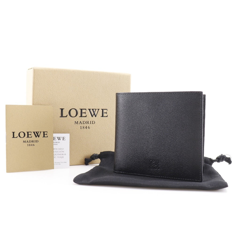 Loewe Bifold Wallet 103.30.302 Leather Black Bill Compartment Anagram Mens