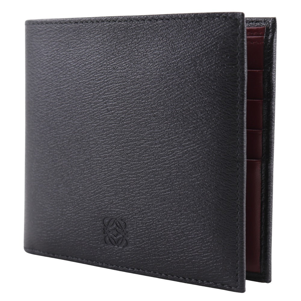 Loewe Bifold Wallet 103.30.302 Leather Black Bill Compartment Anagram Mens