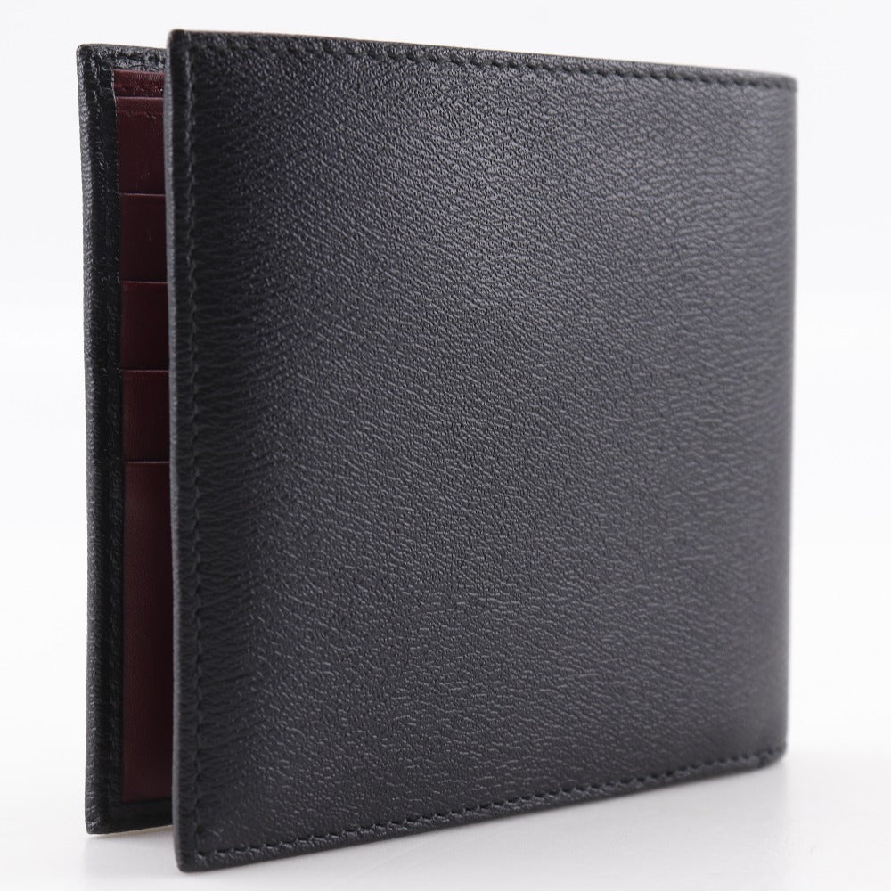 Loewe Bifold Wallet 103.30.302 Leather Black Bill Compartment Anagram Mens