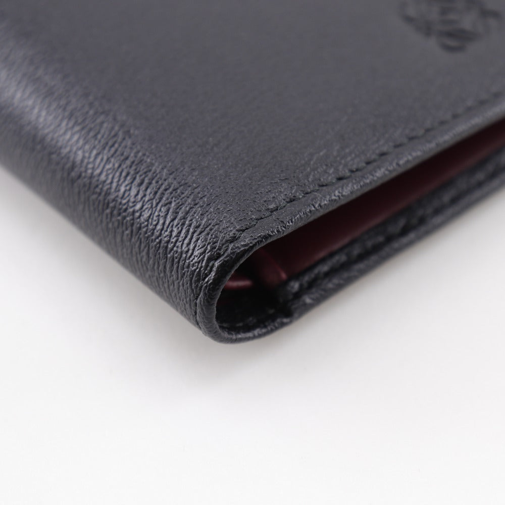 Loewe Bifold Wallet 103.30.302 Leather Black Bill Compartment Anagram Mens