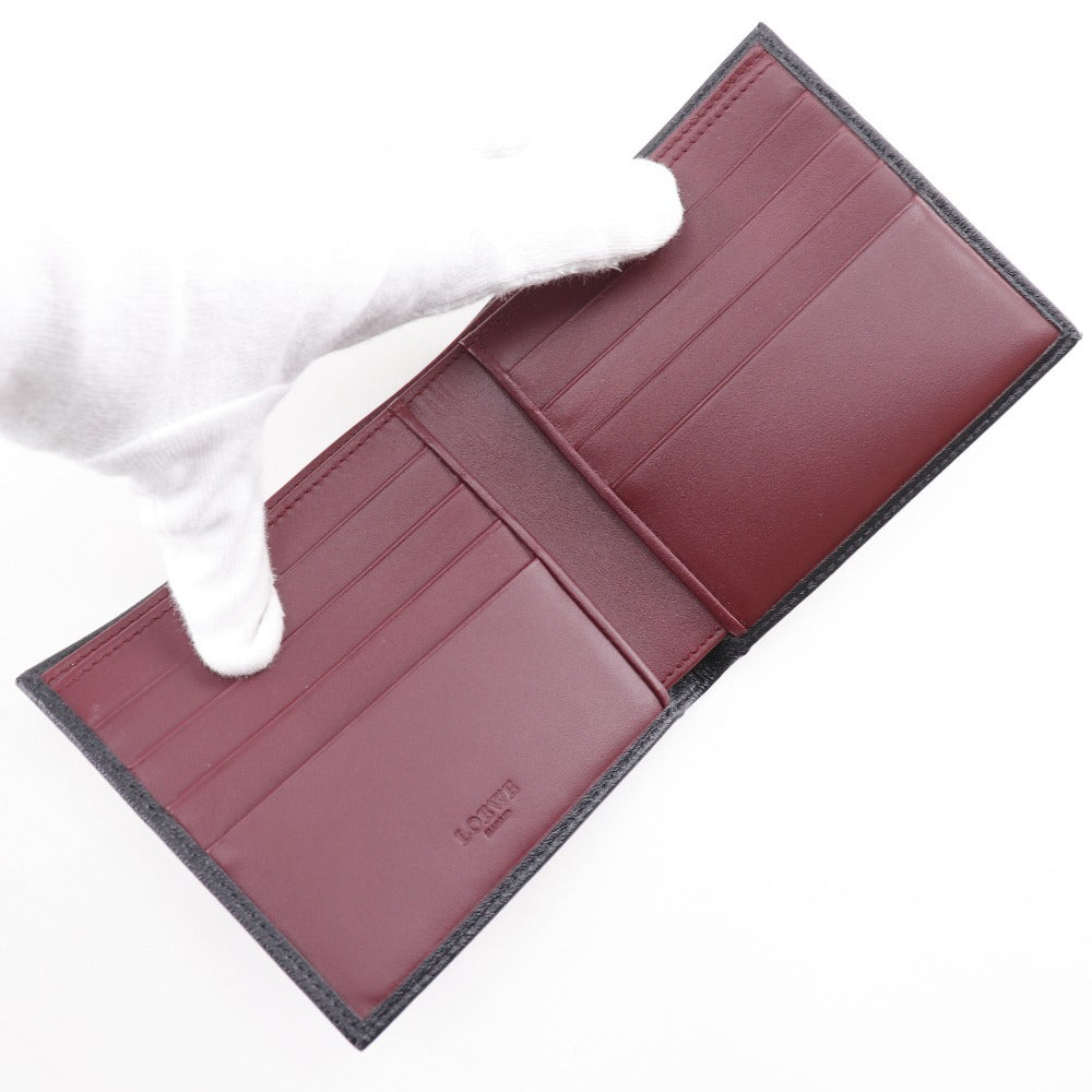 Loewe Bifold Wallet 103.30.302 Leather Black Bill Compartment Anagram Mens