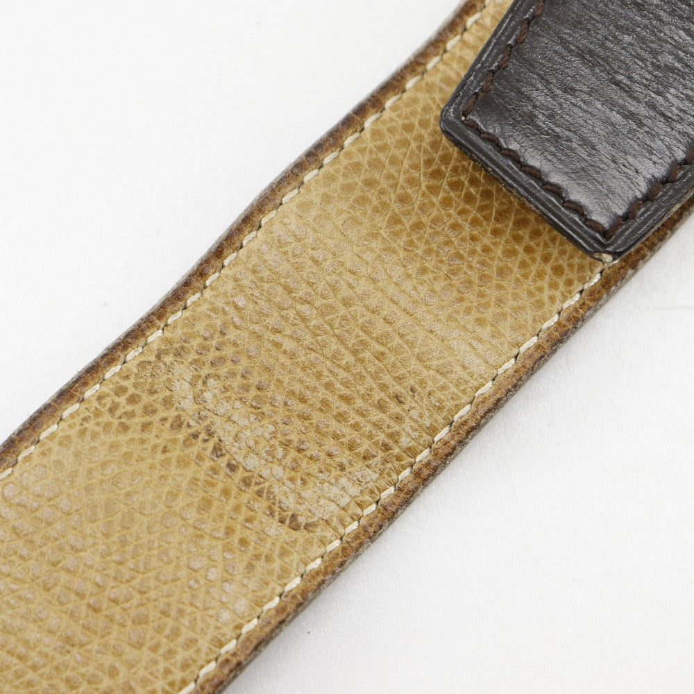 Hermes Belt Leather, Plated Gold Brown / Beige Reversible Vintage H Belt Mens