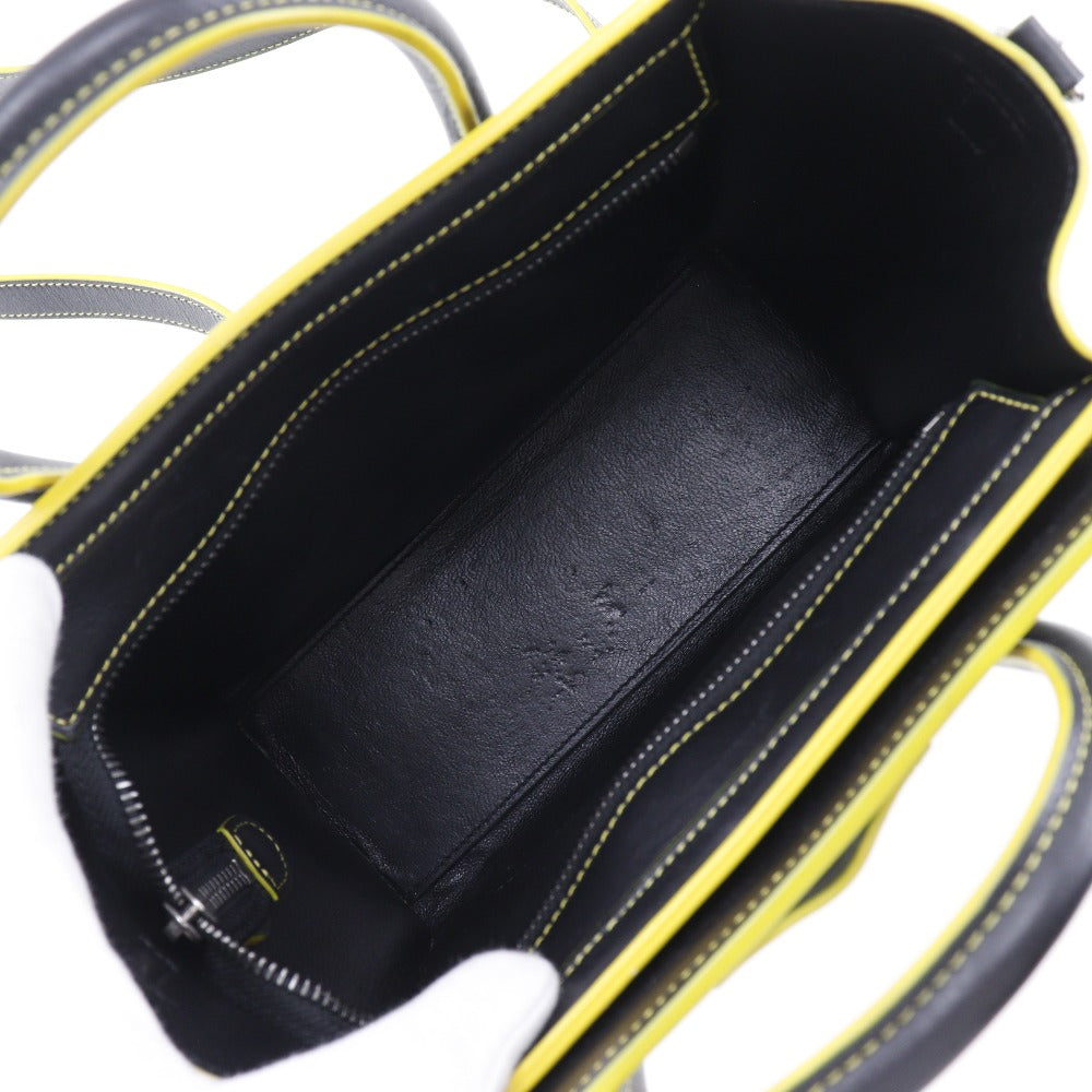 Celine Handbag Calfskin Black Luggage Nano Shopper Women