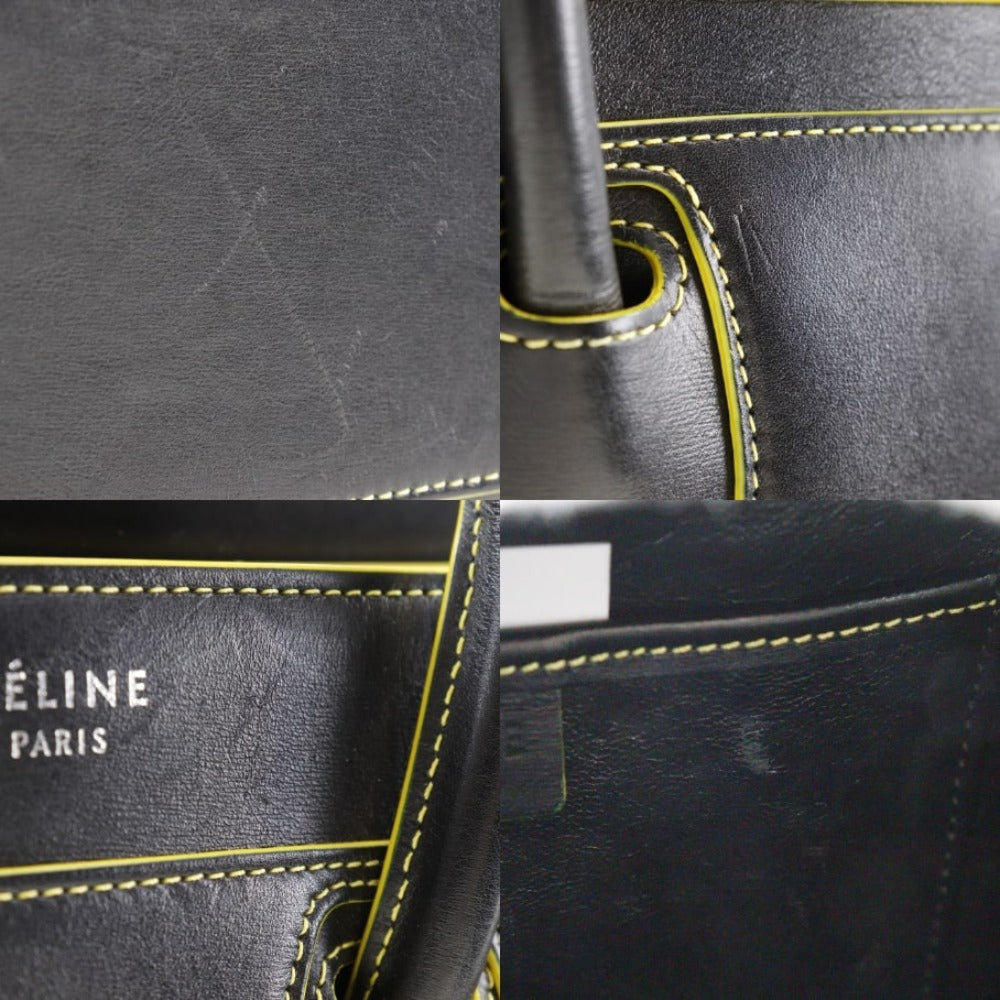 Celine Handbag Calfskin Black Luggage Nano Shopper Women