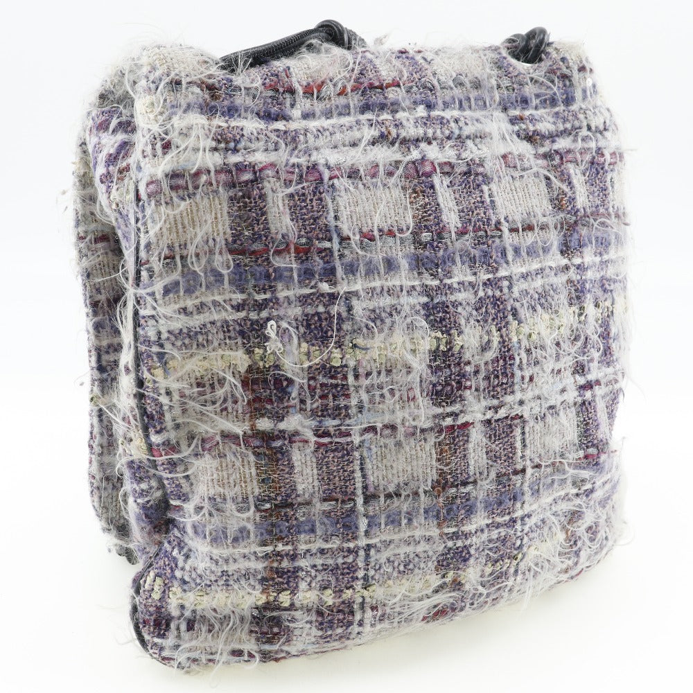 Chanel Shoulder Bag Tweed Purple Women