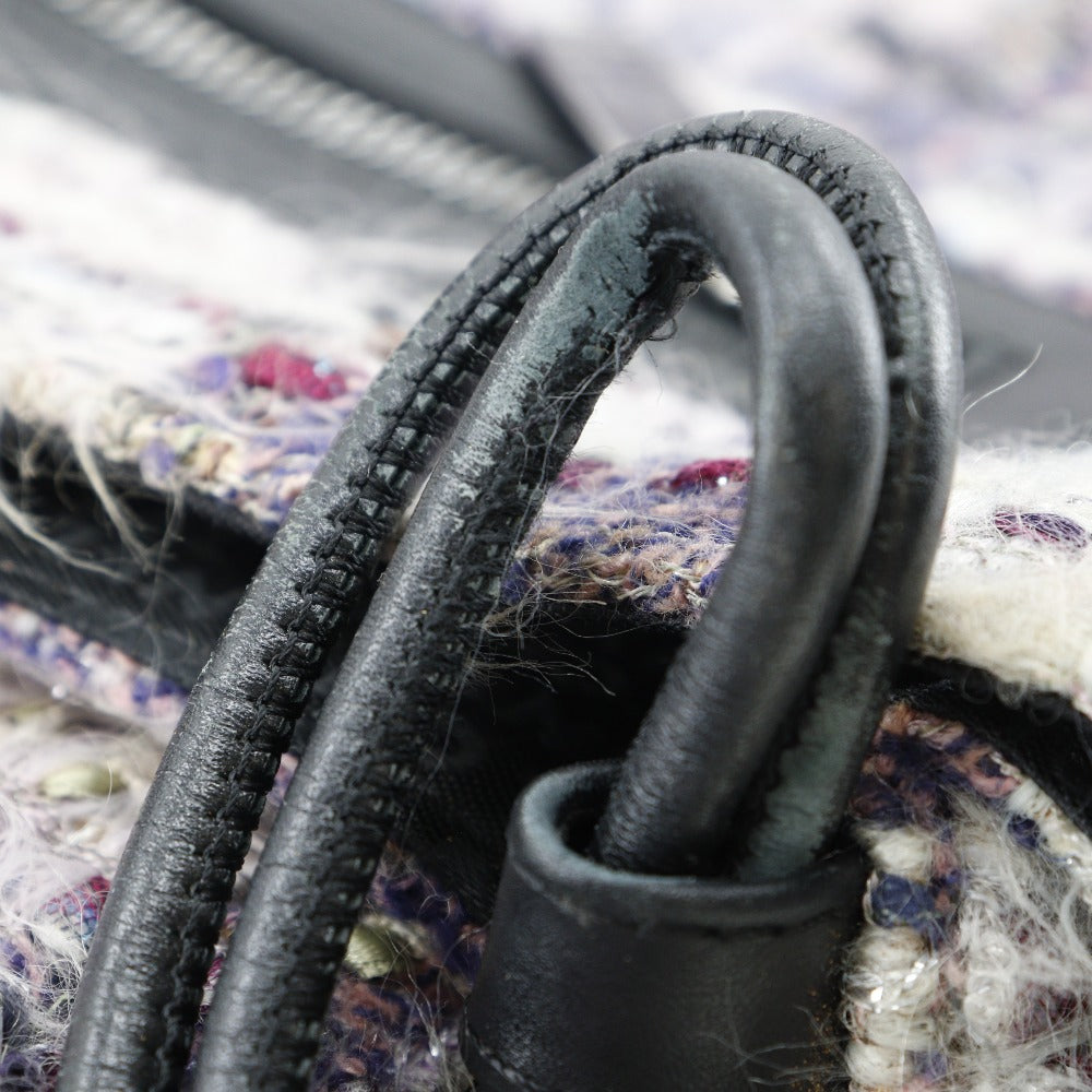 Chanel Shoulder Bag Tweed Purple Women