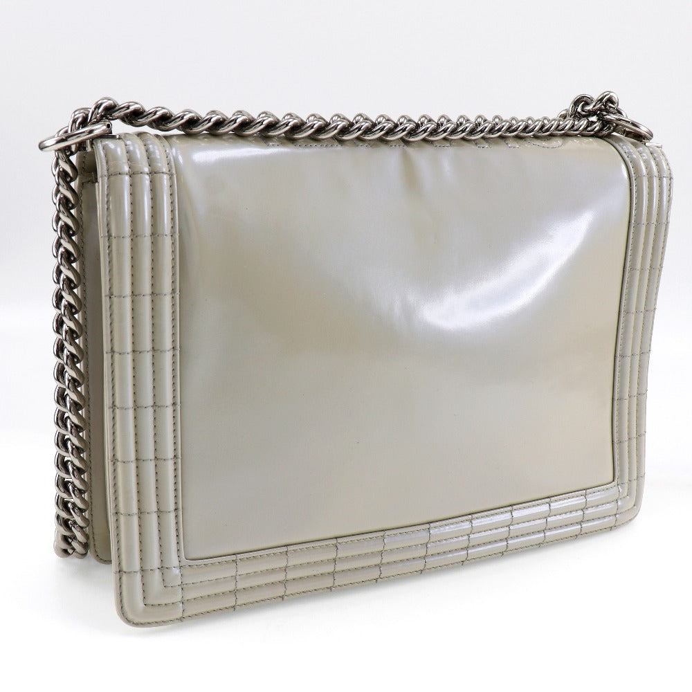 Chanel Shoulder Bag Enamel White Boy Chanel Chainshoulder Women