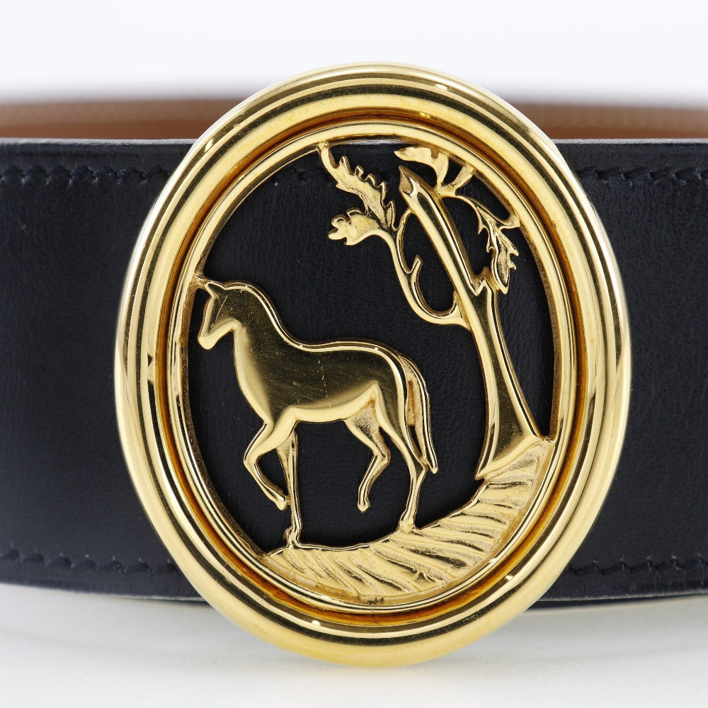 Hermes Belt Boxcalf, Courchevel Black Women