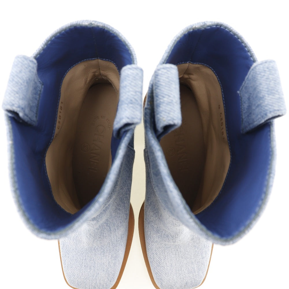 Chanel Boots G30181 Denim Blue Short Boots Women 35C
