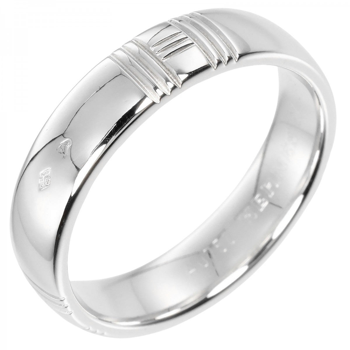 Hermes Ring K18 White Gold Silver 0.2" Band Alliance Kelly Women 57