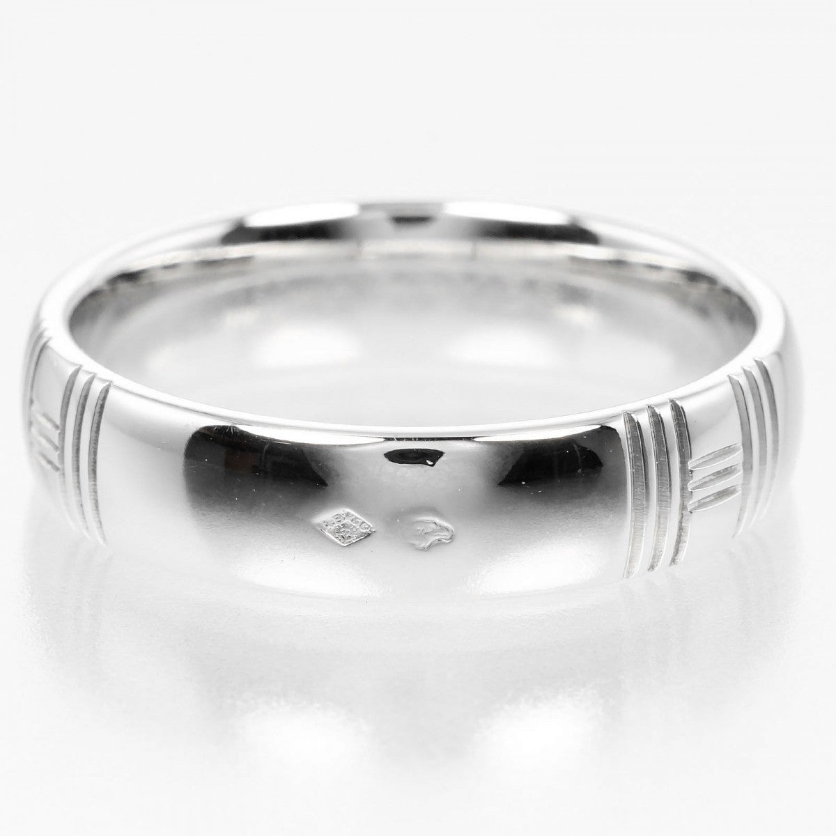Hermes Ring K18 White Gold Silver 0.2" Band Alliance Kelly Women 57
