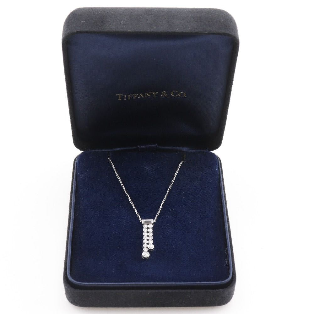 Tiffany&Co. Necklace Pt950Platinum, Diamond Silver Jazz Double Drop Women